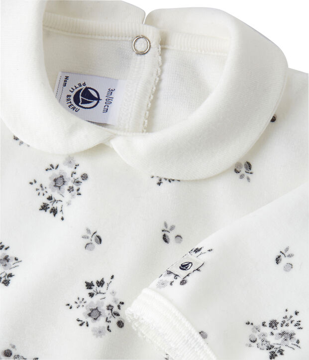 Baby girl's printed sleeper white/multicolor