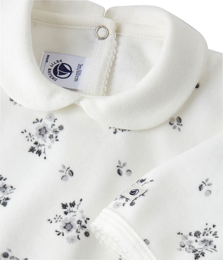 Baby girl's printed sleeper LAIT white/MULTICO white