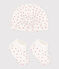 Babies' Heart Patterned Bonnet and Bootees Set variante 1
