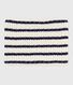 Children's stripy fleece-lined knitted snood