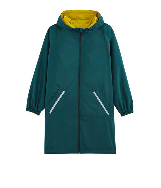 Women's reversible long windbreaker BAMBOO yellow/PINEDE green