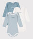 Babies' long-sleeved cotton bodysuits - 3-pack