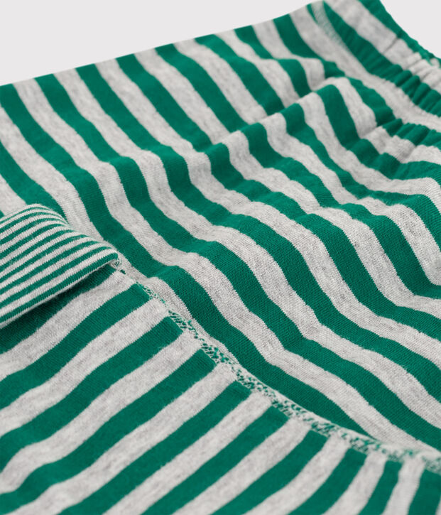 Babies' Stripy Tube Knit Trousers green/grey