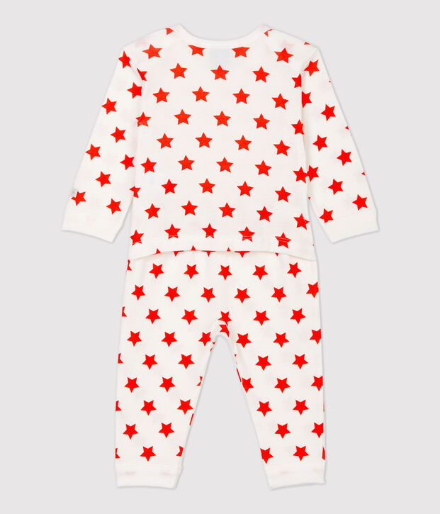 Babies' Starry Popperless Organic Cotton Sleepsuit blue/white