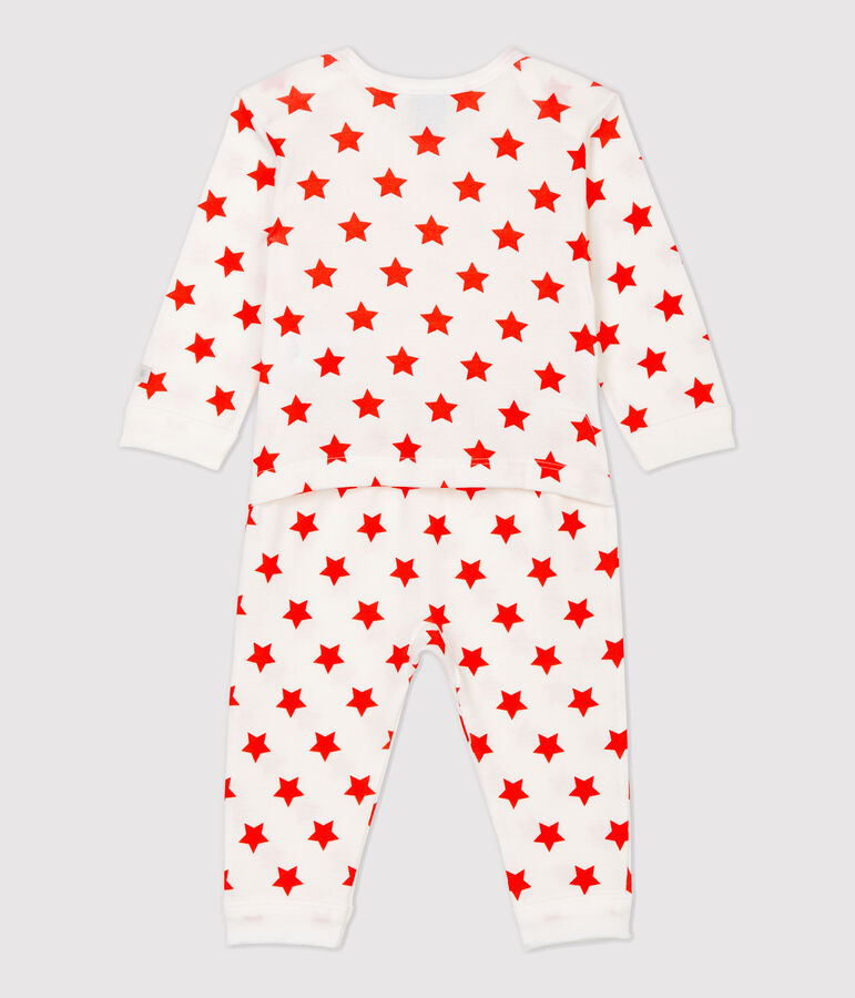 Babies' Starry Popperless Organic Cotton Sleepsuit blue/white