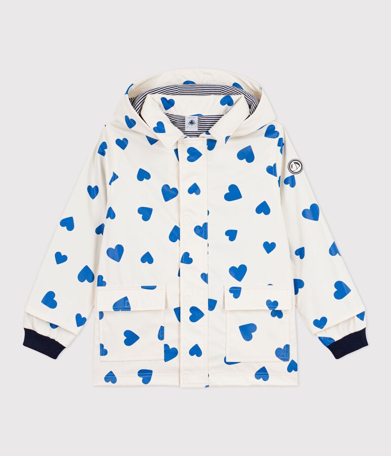 Children's iconic raincoat Ecru/blue