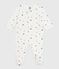 Babies' heart-print velour pyjama suit MARSHMALLOW white/MULTICO white
