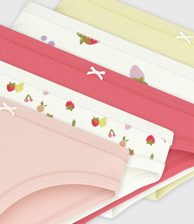 Pack of children's fruit print cotton pants multicolor