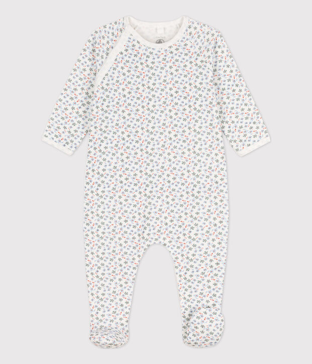 Babies' Fleece Patterned Sleepsuit white/multicolor