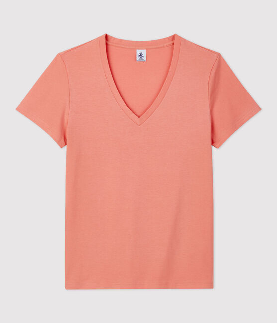 Women's Straight Fit Organic Cotton V-Neck T-Shirt PAPAYE pink