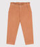 Girl's straight fit trousers in soft velvet SIENNA pink