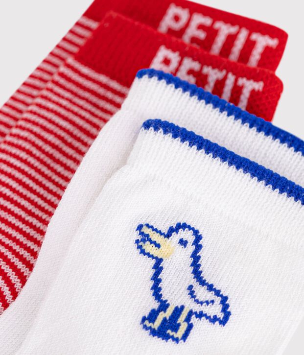 Babies' seagull and stripy cotton socks - 2-Pack multicolor