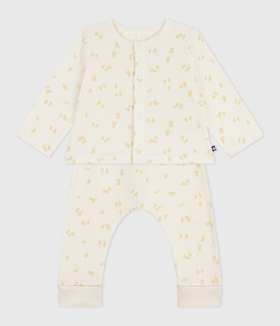 Babies' two-piece set in cotton printed with little chicks MILK /MULTICO