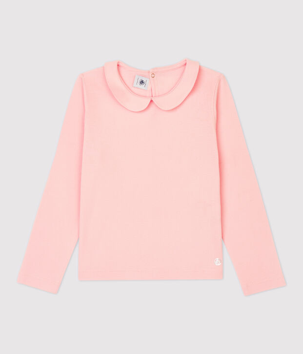 Girls' Long-Sleeved Cotton T-Shirt pink