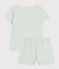 Children's floral print short cotton pyjamas MARSHMALLOW /PAUL