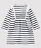 Baby girl's long-sleeved dress MARSHMALLOW white/SMOKING blue