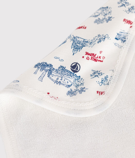 Paris print cotton and terry baby wipes MARSHMALLOW white/MULTICO white