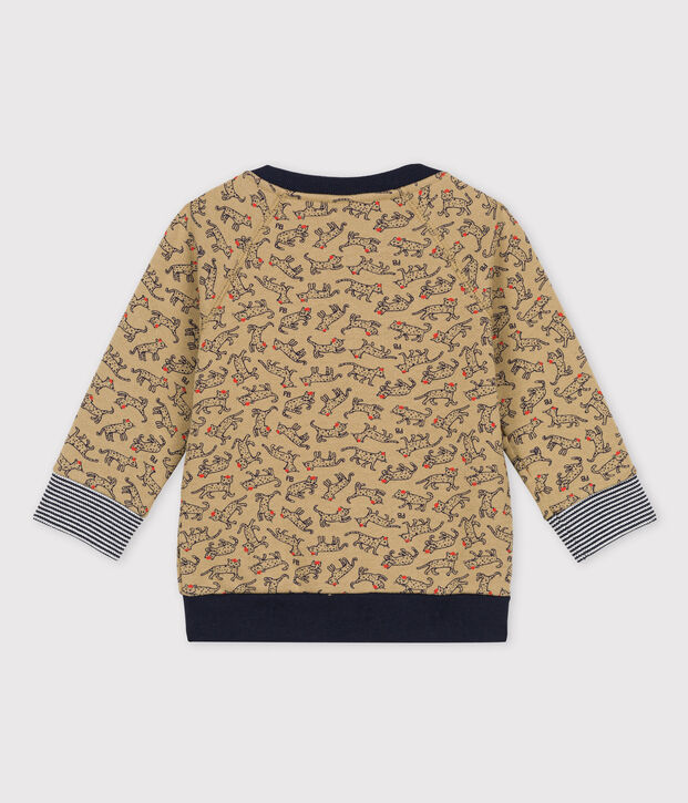 Babies' Fleece Baseball Jacket beige/multicolor