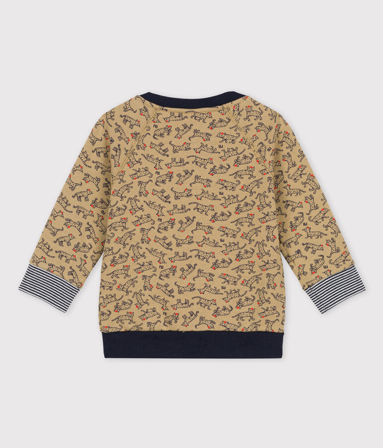 Babies' Fleece Baseball Jacket JERRYCAN beige/MULTICO