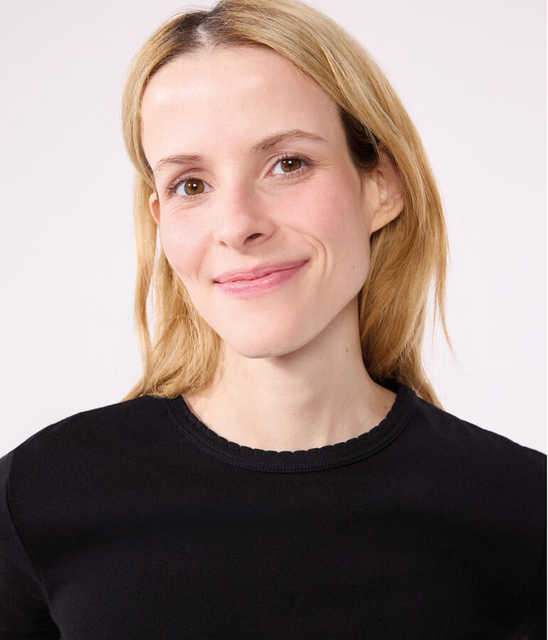 Women's Iconic Cocotte Stitch Cotton T-Shirt BLACK black