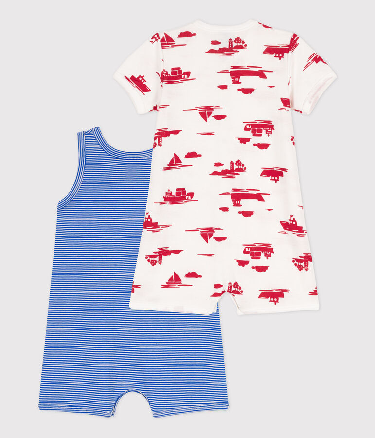 Babies' Port Cotton Playsuits - Set of 2 multicolor