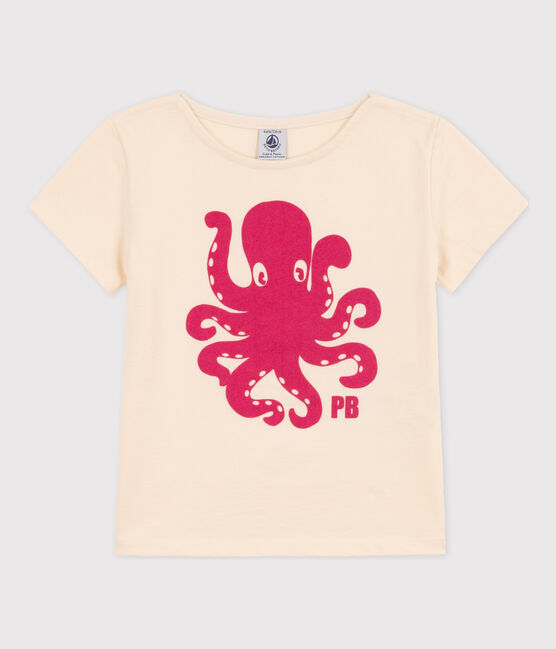 Girls' Flocked Short-Sleeved T-Shirt AVALANCHE Ecru