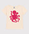 Girls' Flocked Short-Sleeved T-Shirt AVALANCHE Ecru