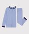 Children's stripy cotton pyjamas blue/white