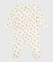 Babies' velour pyjama suit printed with leopards MARSHMALLOW white/MULTICO white