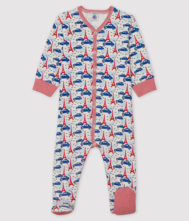 Babies' Ribbed Sleepsuit white/multicolor