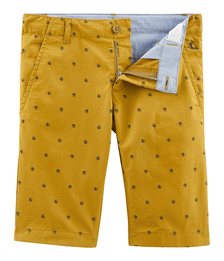 Boys' Bermuda Shorts TOPAZE yellow/FETA white