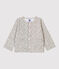 Babies' Fleece Cardigan BELUGA grey/MULTICO white