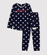 Unisex Heart Print Fleece Pyjamas