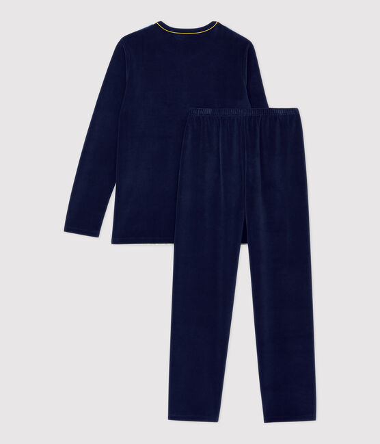Boys' Striped Velour Pyjamas SMOKING blue/MULTICO white