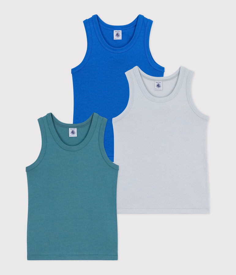 Pack of children's plain cotton tank tops multicolor