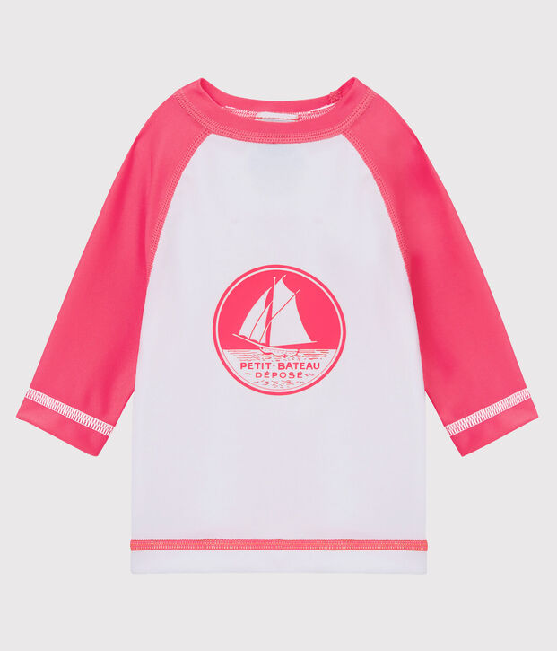 Unisex UV-Proof UPF 50+ T-shirt white/pink