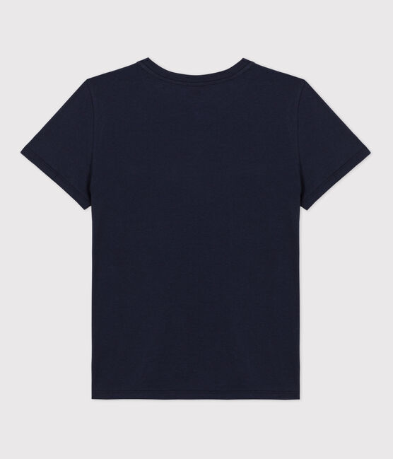 Women's Straight Round-Neck Cotton T-Shirt SMOKING blue