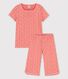 Girls' Floral Short-Sleeved Organic Cotton Pyjamas
