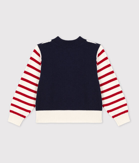 Little Children's Unisex Cotton Breton Pullover MARSHMALLOW white/MULTICO white