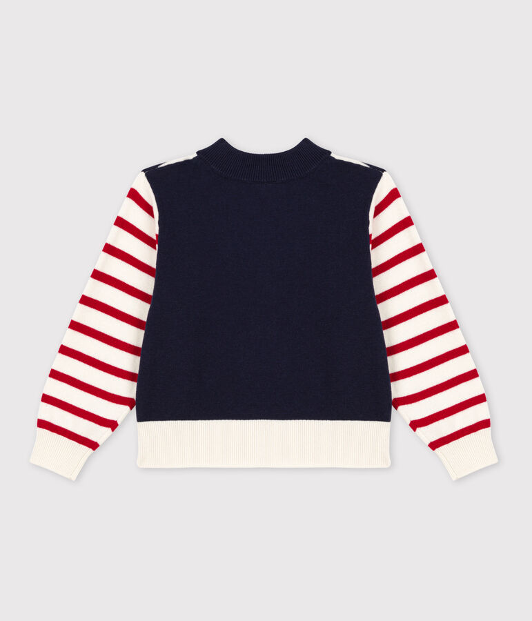 Little Children's Unisex Cotton Breton Pullover white/multicolor