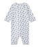 Baby boy's footless sleepsuit in a double knit ECUME white/MULTICO white
