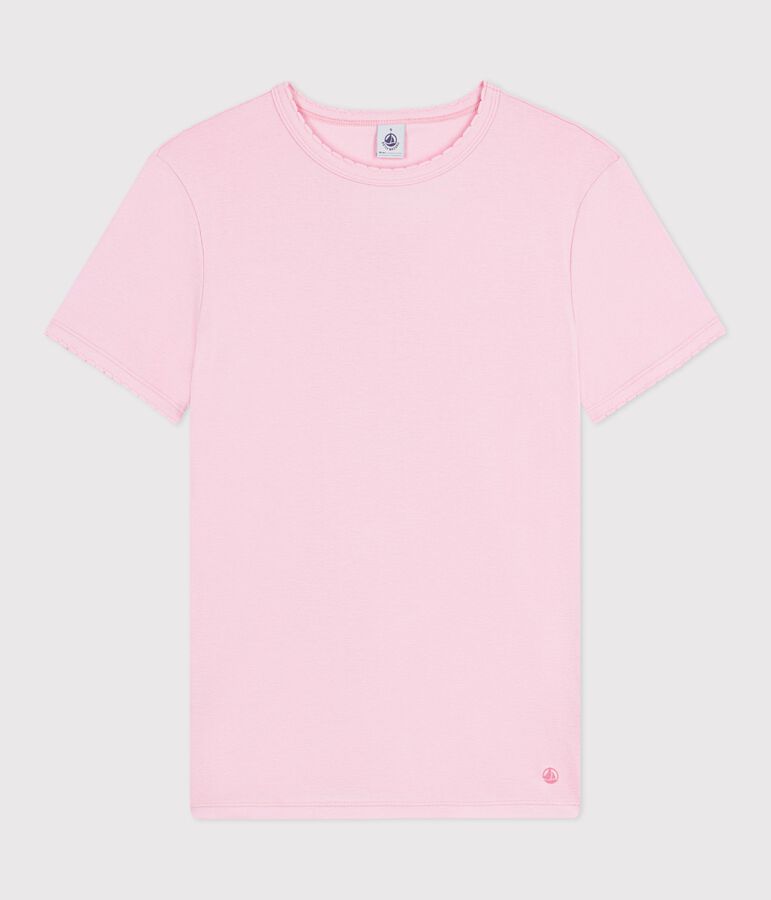 Women's short-sleeved plain cotton T-shirt pink