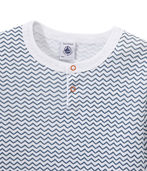 Boy's graphic print pyjamas ECUME white/ASTRO blue