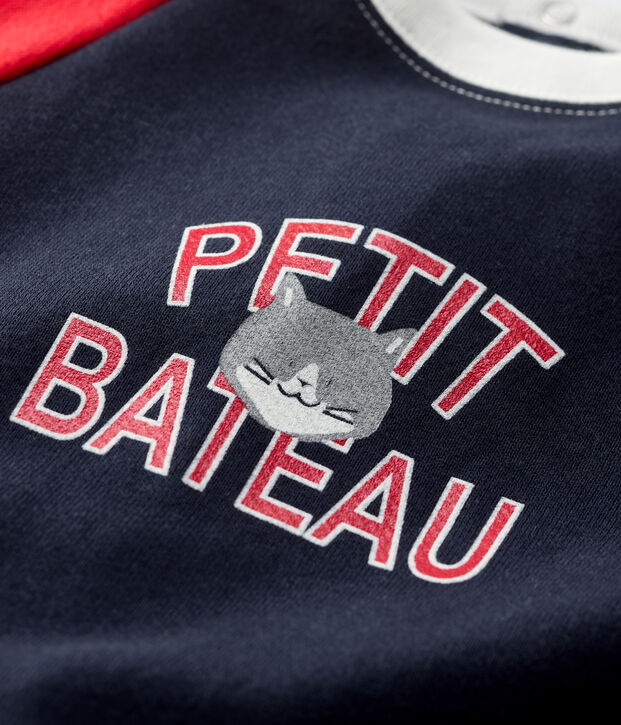 Babies' Fleece Jumpsuit blue/red