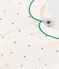Babies' short-sleeved spotty print cotton rompers with a collar MARSHMALLOW white/MULTICO white