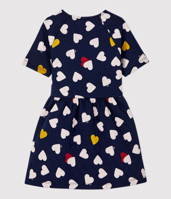 Girls' Short-Sleeved Tube Knit Dress SMOKING blue/MULTICO white