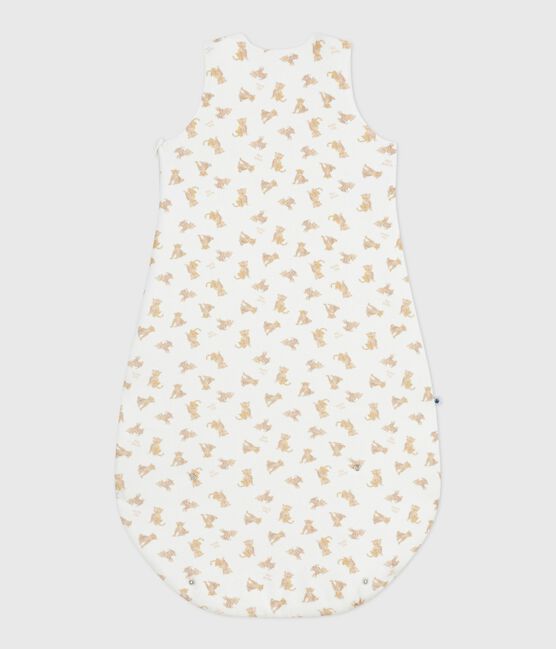Babies' 3 TOG leopard-print corduroy sleeping bag MARSHMALLOW white/MULTICO white