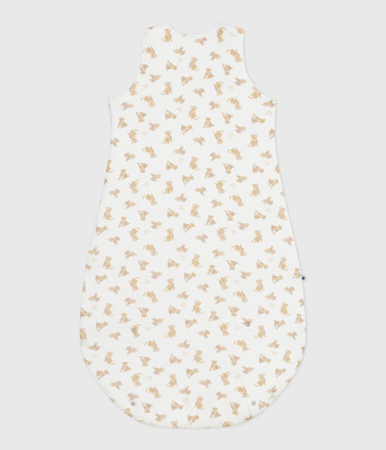 Babies' 3 TOG leopard-print corduroy sleeping bag white/multicolor