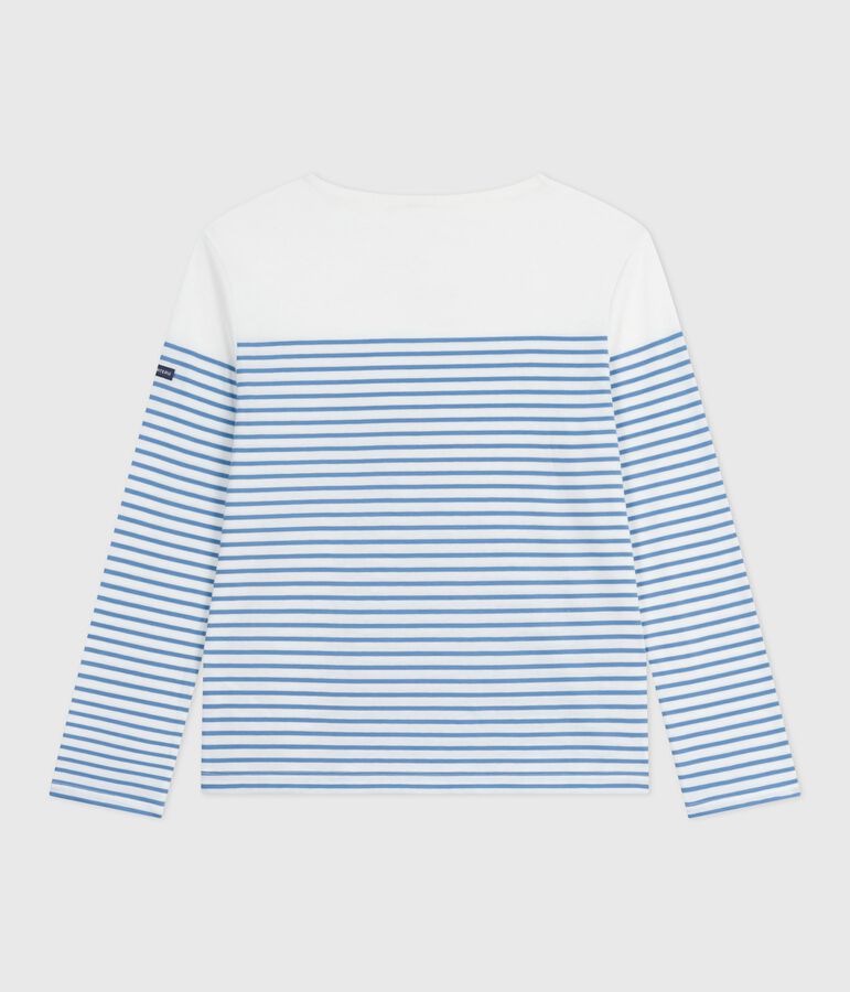 Women's long-sleeved cotton Breton t-shirt white/blue