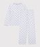Women's buttoned stripe and heart print cotton pyjamas white/multicolor